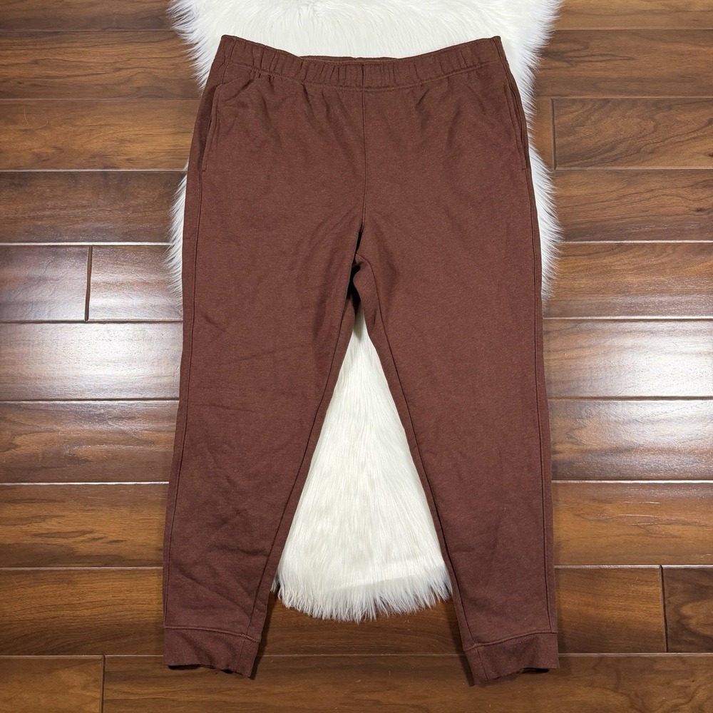 VRST Men's Size XL Earth Brown Orange Classic Fleece Jogger Pants